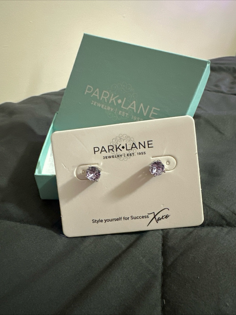 Park Lane Lavender Crystal Stud Earrings